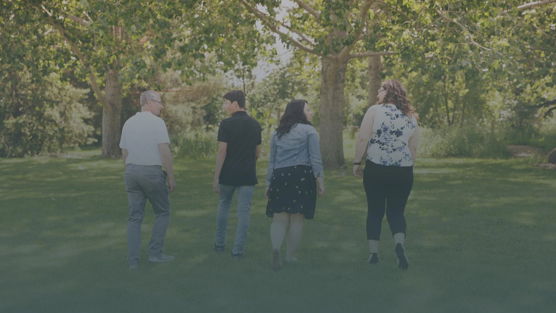 family going for a walk